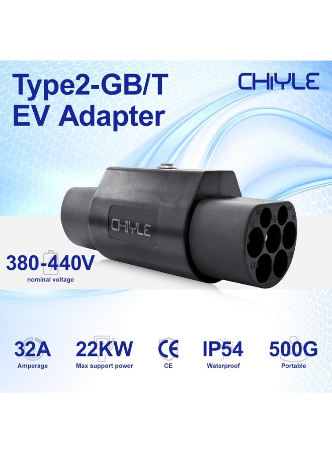 كيل › محول شاحن من النوع 2 الى جي بي تي اي في، توافق عالمي وشحن عالي السرعة للسيارة الكهربائية، سهل الحمل والاستخدام، ملحقات سيارة من تشيلي-(32 أمبير 440 فولت) - Image 3